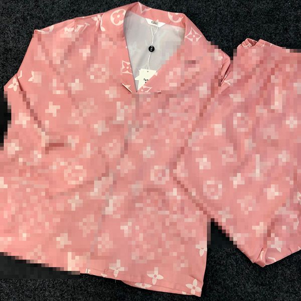 

классический розовый старый цветок printed пижамы моды l письма с длинными рукавами женщин пижамы девочек повседневная рубашка главная одежд, Blue;gray