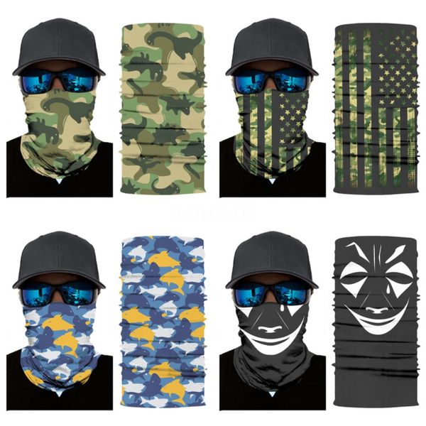 

4lzme 3d seamless magic headband joker skull skeleton bandana skull scarf tube camo army neck warmer face mask skull scarf bicycle 3d ani#72, Blue;black