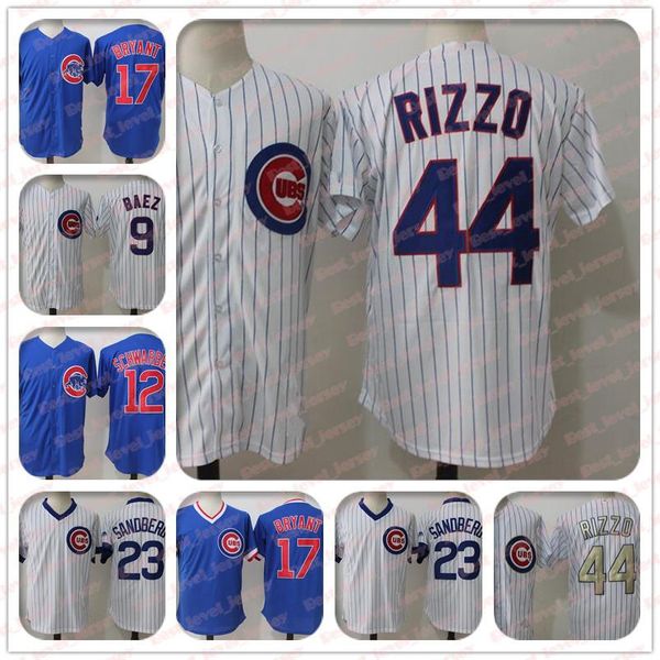 

9 Javier Baez Jersey 12 Kyle Schwarber 23 Ryne Sandberg 22 Jason Heyward Chicago jerseys Cubs Jersey