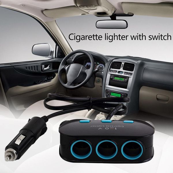 

car one to three cigarette lighter with switch car conversion one minute three power distributor charger