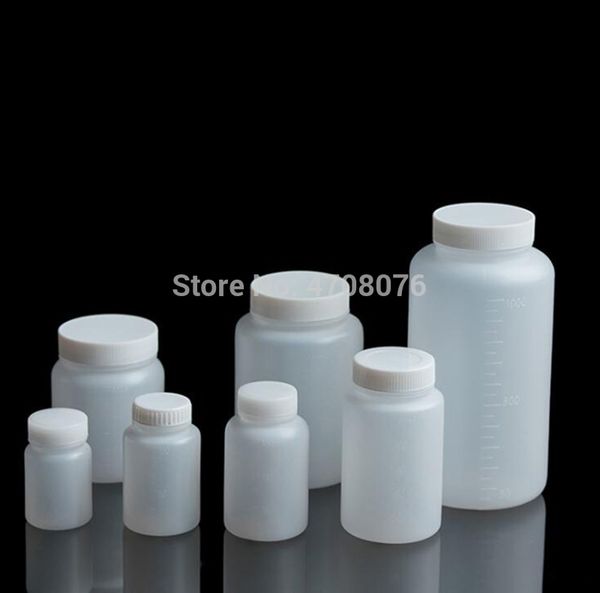 

200ml wide mouth 10pcs/pack pe laboratory reagent bottle with scale plastic sample vials with screw lid round for test