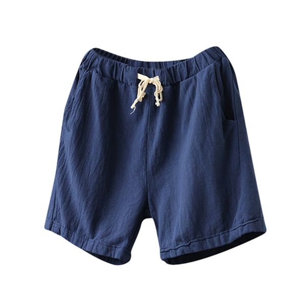 

short pants women blue 2019 pant casual cotton linen pants elastic waist summer slim lady short pants-30, White;black