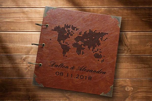 

p , travel p , leather ring binder rustic guest wedding guest