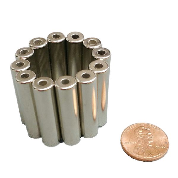 

ndfeb magnet ring dia. 7.8x3x30 mm long tube diametrically magnetized n38 strong rotor neodymium permanent sensor magnets 5pcs