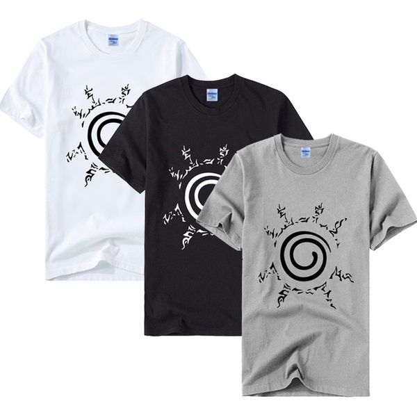 

new mens summer t shirts uzumaki naruto game printed 100% cotton black white grey mens short sleeve s-3xl, White;black