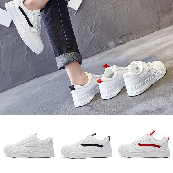 

fashion jogging sneakers for women triple white black red non brand casual shoes youth gril size 35-40, White;red