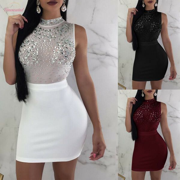 

женщины сексуальная рукавов лоскутное алмаз bodycon тонкий платье сарафан пижамы коктейль мини платье черный красный белый, Black;gray