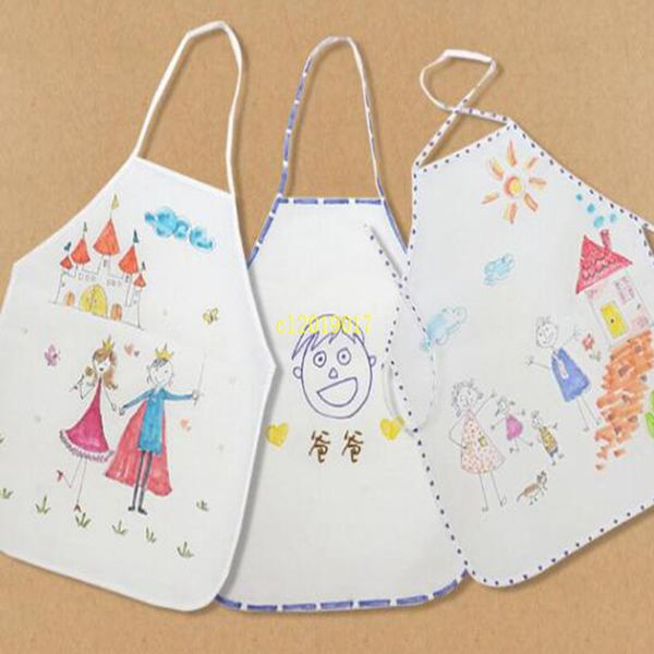 Grembiule per bambini Pittura fai-da-te Grembiuli bianchi usa e getta per bambini Cucina Bavaglino da cucina Vernice Mangiare Bere Grembiule per capispalla