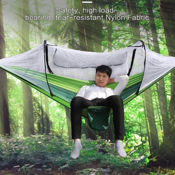 

1-2 person camping/garden portable hanging bed strength parachute fabric hammock outdoor sleep swing prevent mosquitoes