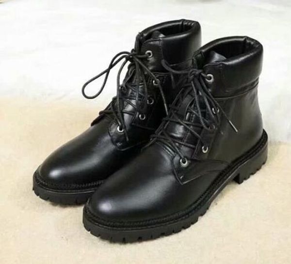 

luxury new jc womens martin ankle snow cowboy cowskin lace up party cool boots shoes size35-41, Black