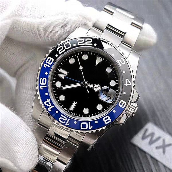 

luxury mens designer black watch automatic luxury mens watches bezel full stainless steel original gliding clasp sapphire diamond watch, Slivery;brown