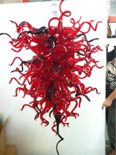 

ac led bulbs 110v/240v red and black modern hand blown glass chandelier