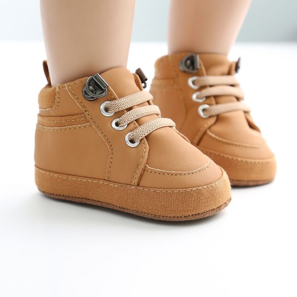 

baby toddler winter soft sole leather shoes infant boy girls lace up shoes baby super keep warm snowfield booties boot, Black;grey
