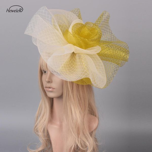 

fashion mix-color handmade women lady large fascinators hat hair clip cocktail party wedding accessories bridal hairpieces