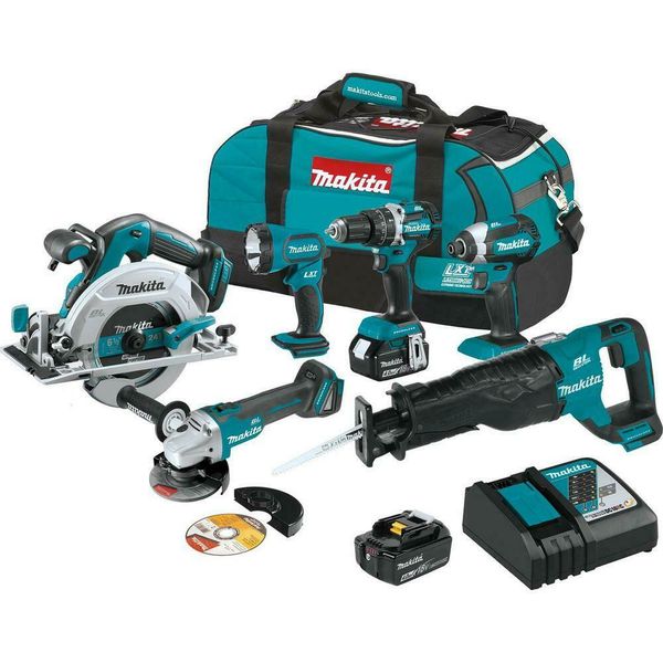 

18v Cordless Combo Tool Kit 6 Инструментов ударной дрели пила Sawzall Grind света