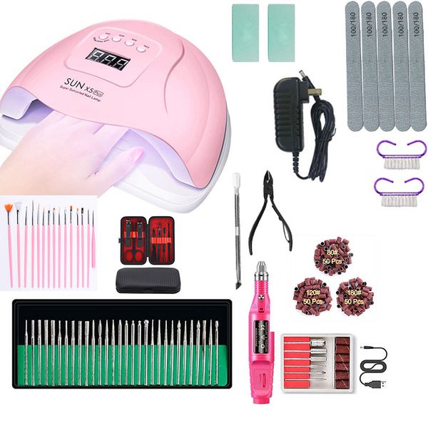 

nail art kits uv lamp gel polish set cutters manicure tools drill cuticle shoot wave file brushes for clipper nippers