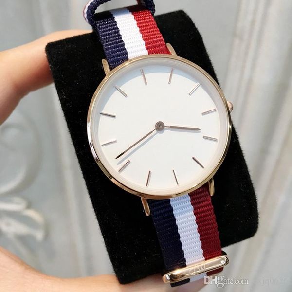 

2020 women nylon band watch fashion clock luxury wristwatch drop shipping lady wristwatch quartz watch 5 colors drop shipping, Slivery;brown