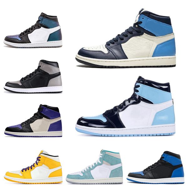 

1s mens basketball shoes fearless unc obsidian pine green chicago yellow toe 1 mens trainers sports sneakers us 7-11