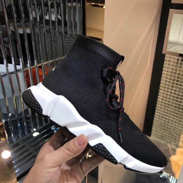 

h928 2019 luxury designer mens boots speed trainer high upper woolen boots mens and women designer shoes web celebrity laced casual boots, Black