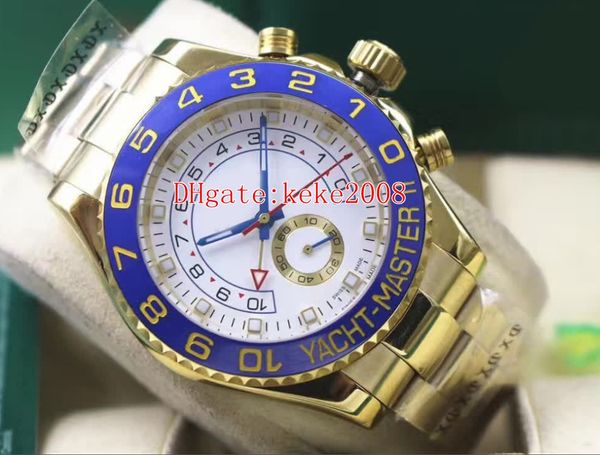 

elling wristwatches yachtmaster 116688-0002 116688 44mm 18k yellow gold no chronograph asia 2813 movement automatic mens watch watches, Slivery;brown