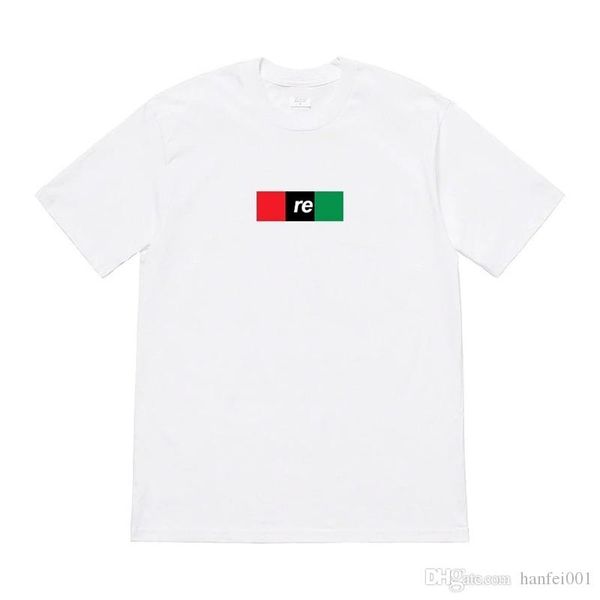 

19ss box logo красный черный зеленый письмо печать hip hop tee скейтборд прохладный футболки мужчины женщины хлопок повседневная мультфильм, White;black