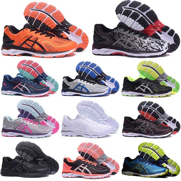 

2019 new asic gel-kayano 23 designer trainers mens running shoes triples black white silicone original athletic sport sneaker, White;red