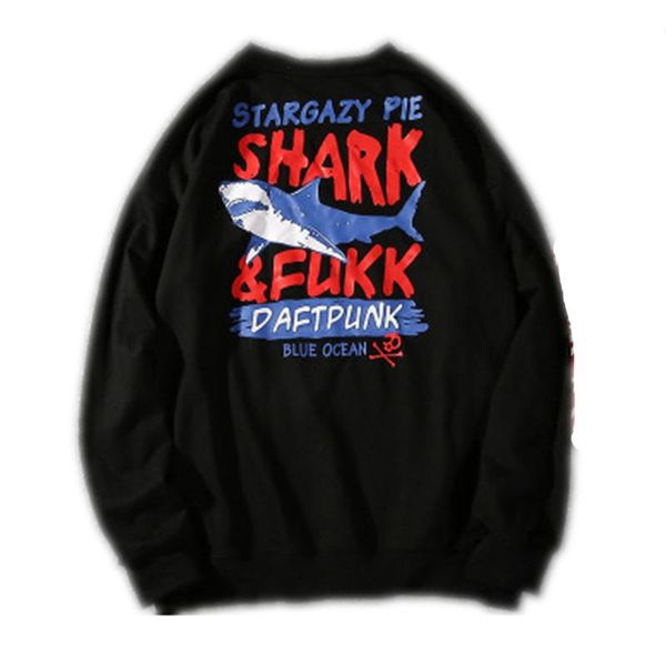

brand men women hoodie letter shark print sweatshirt male fashion hip hop aape hoodies sweatshirts oversize elegant s-5xl, Black