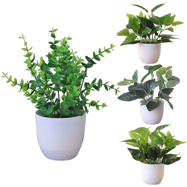 

fresh artificial foliage plant potted bonsai wedding party mall deskdecor with basin