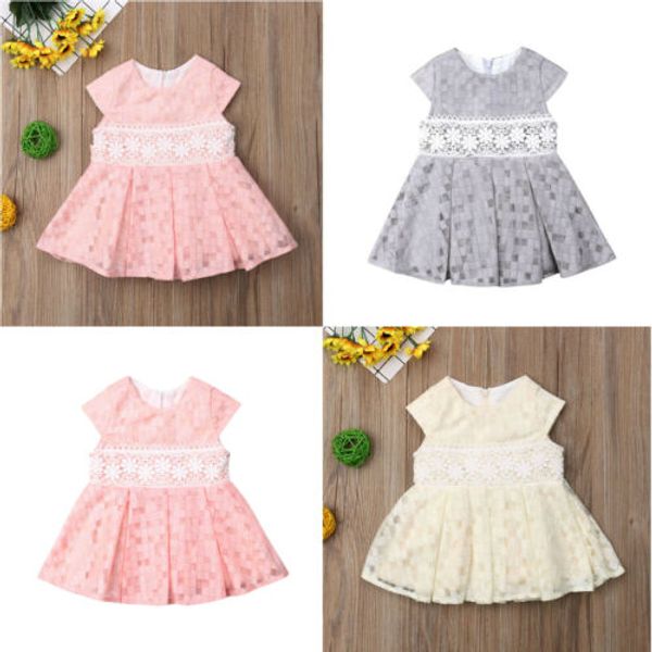 

2019 new baby girls princess dress party wedding pageant tulle tutu dresses pentagonal decorative lace perspective dress, Red;yellow