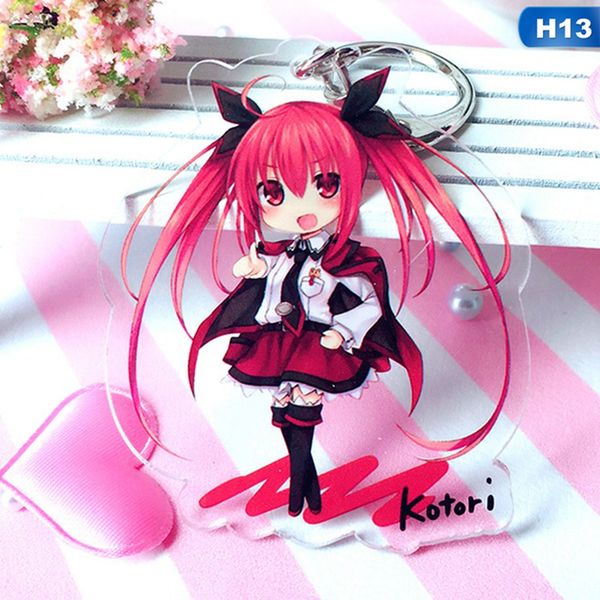

tokyo date cute animation keychain double sided key chain acrylic pendant anime accessories cartoon key ring, Silver