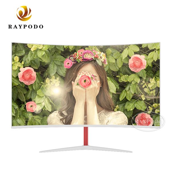 Raypodo 24 27-дюймовый изогнутый Full HD 1920 * 1080 изогнутый монитор LED PC с черным и белым цветом