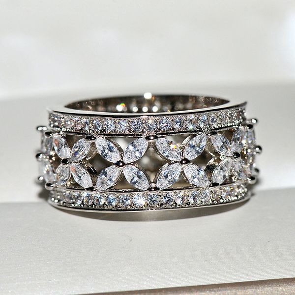 

fashion bling wedding ring for women engagement vintage party white zircon female jewelry gift, Golden;silver