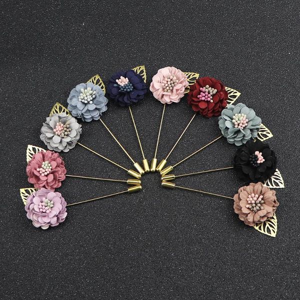 

new korean brooch ladies lapel pin corsage suit pins sweater dress brooches for women exquisite hand-made cloth flower brooch, Gray