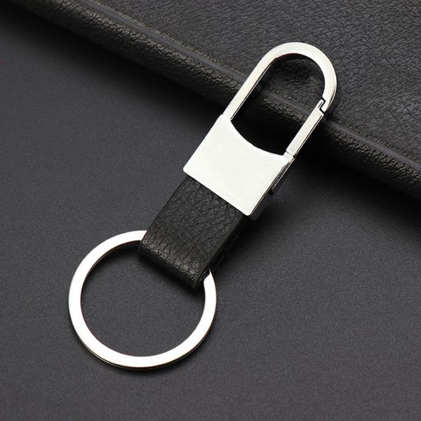 

keychains creative leather keychain men's gift pendant metal car key, Silver