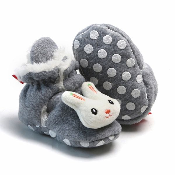 

new winter baby girl boy cartoon warm cotton boots casual shoes born cute non-slip soft sole shoe, Black;grey