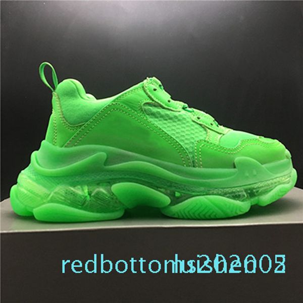 

with box 2020 mens and womens casual shoes triple s clear sole white black green brand designer trainers 36-45 r05