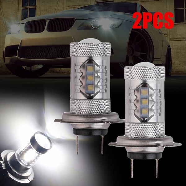 

2pcs h7 high power 80w 16led auto head light bulb fog light white
