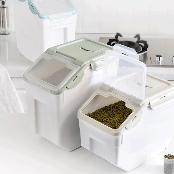 

large cat dog food storage box sealed bucket moisture-proof pet food container grain barrel dry food dispenser feeder