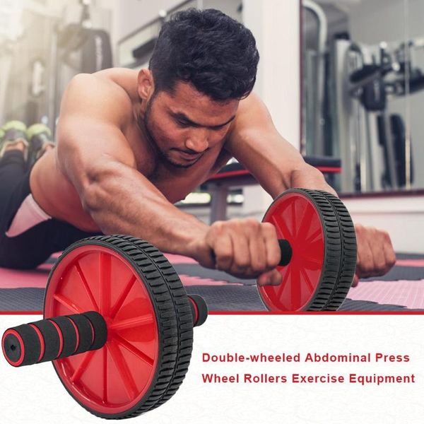 

double-wheeled abdominal press wheel rollers crossfit exercise equipment for home gym body building fitness with hassock