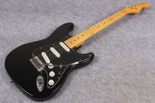 

2020 Бесплатная доставка Высочайшее Качество Stratocaster сделано в США 6 строка черный HSH Электрогитара на заказ тело