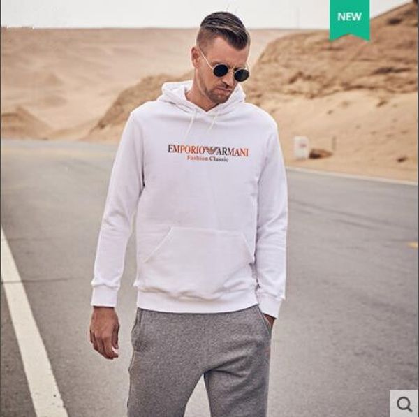 

2020 men's street shirt hoodie casual pullover trendy cotton quality jacket, Black