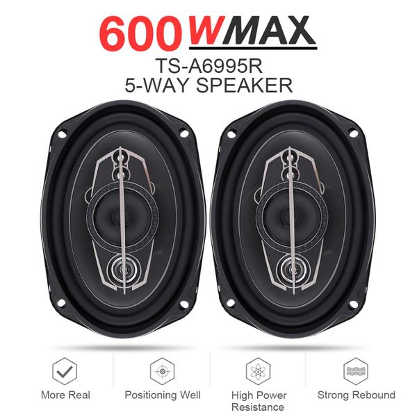 

2pcs 6x9" inch 600w 5 way car coaxial speaker auto music stereo full range frequency hifi speaker loundspeaker non-destructive