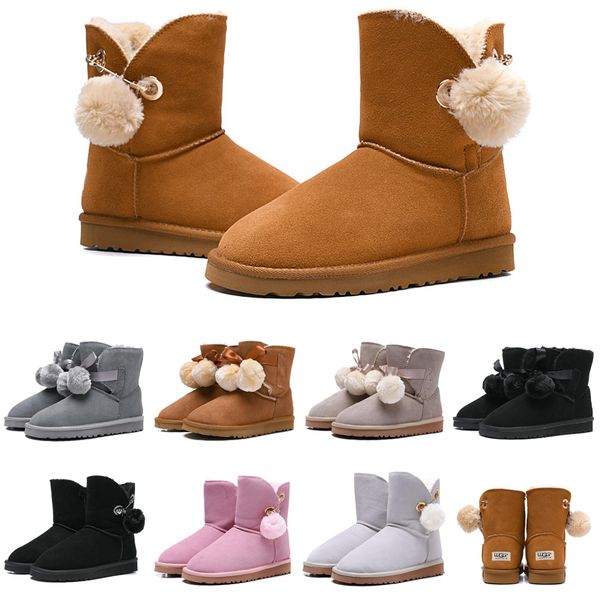 

ale des chaussures luxury designer shoes australia women snow boots wgg bailey hairball girl bow tie ankle knee winter boot 36-41