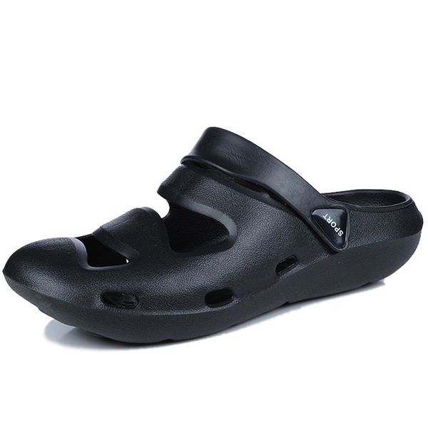 

2019 summer men sandals fashion hollow out breathable beach slippers male massage slippers water shoes, Black