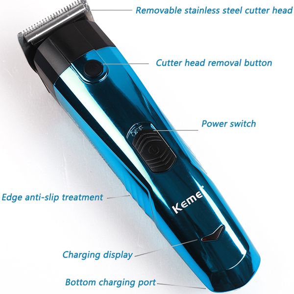 

kemei 891 стальной cordless clipper мужской клипер резки barber электрический резчик машина с приложением bwkf ​​ntccb