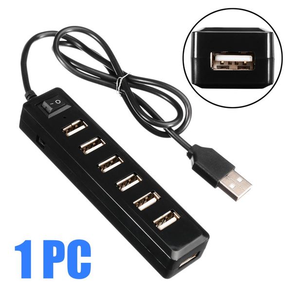 

high speed 480mbps 7 ports usb hub with power on/off switch usb 2.0 7 ports hub expander multiple converter adapter for pc