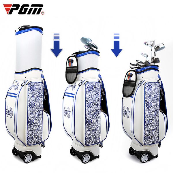 

pgm golf bag lady bag blue and white porcelain embroidery flexible tugboat airbag for female