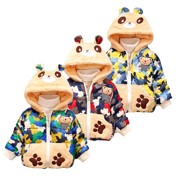 

children plus velvet cute cotton coat 2019 new fashion winter baby hooded clothing girls coat clothes, Blue;gray