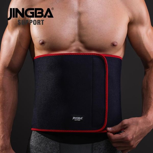 

jingba support new back waist support sweat belt waist trainer trimmer musculation abdominale fitness belt sports safety, Black;gray