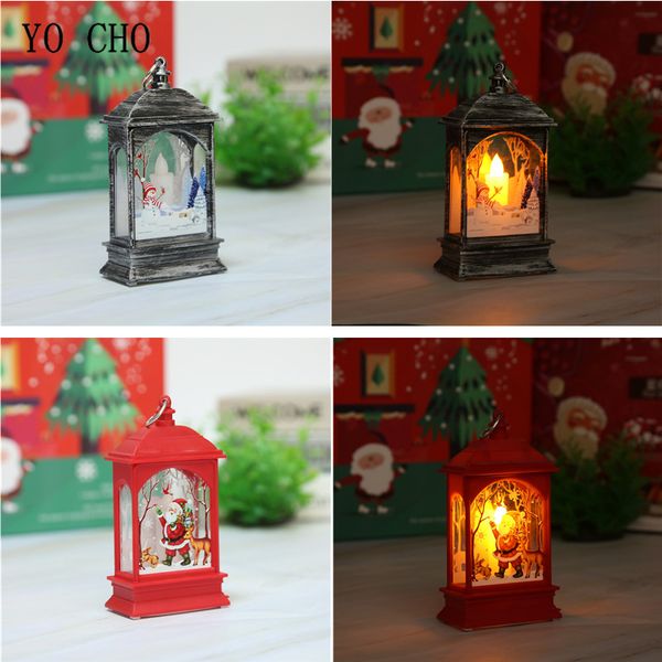 

yo cho christmas decor christmas led light lantern flame xmas candle gift deer santa claus creative home table decor